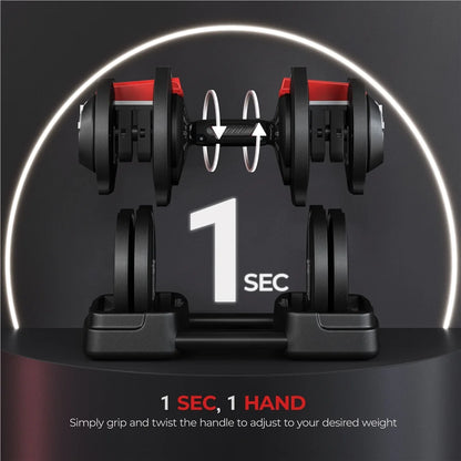 Adjustable weight equipment that allows one-second, one-hand weight changes