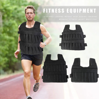 Adjustable Weighted Vest for Running & Workout – 3/15/35kg Training Suit, Fitness Vest for Men & Women, CrossFit, Jogging, and Strength Training