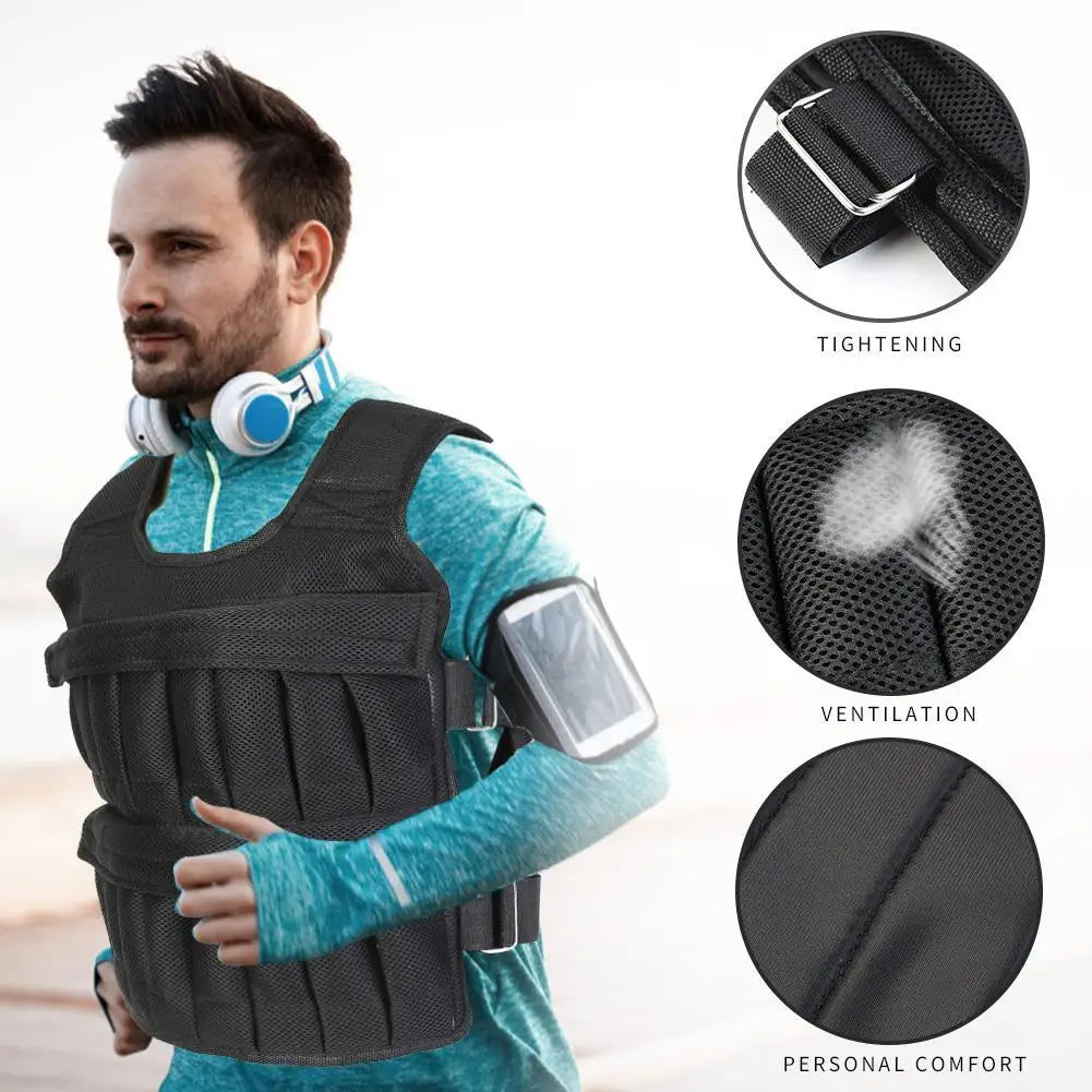 Adjustable Weighted Vest for Running & Workout – 3/15/35kg Training Suit, Fitness Vest for Men & Women, CrossFit, Jogging, and Strength Training