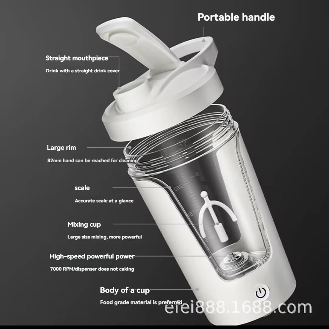 Electric Protein Shaker Bottle – Automatic Mixing Cup for Protein, Coffee, and Fitness Drinks,