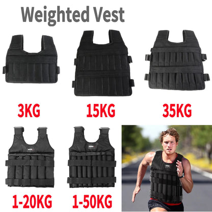 Adjustable Weighted Vest for Running & Workout – 3/15/35kg Training Suit, Fitness Vest for Men & Women, CrossFit, Jogging, and Strength Training