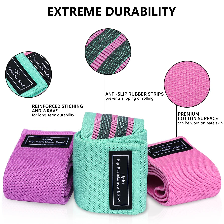 Non-Slip Fabric Booty Bands – Glute & Squat Resistance Bands for Home & Gym