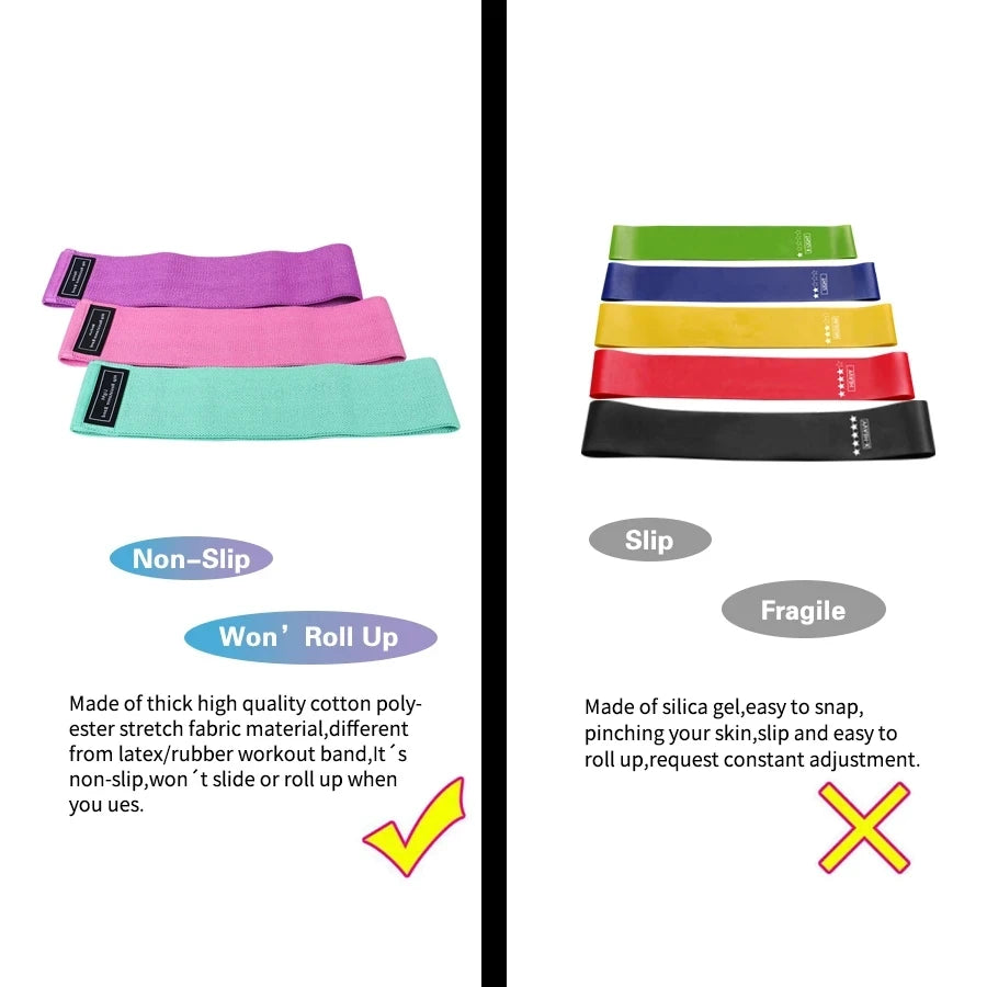 Non-Slip Fabric Booty Bands – Glute & Squat Resistance Bands for Home & Gym