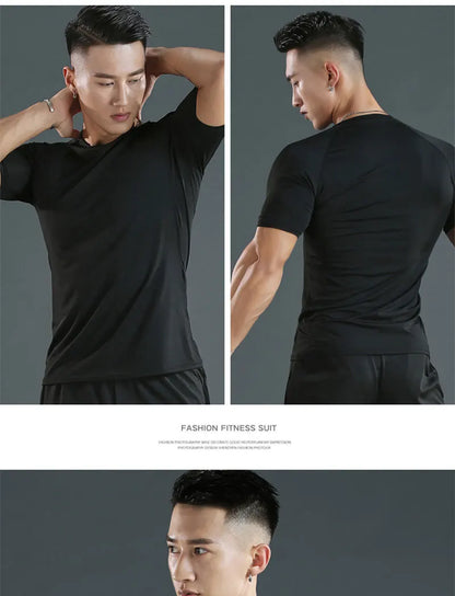 Men's Quick-Dry Tight-Fit Gym Training Running Sports T-Shirt